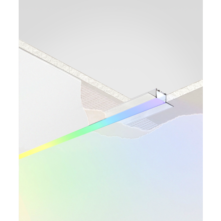 Alcon 12100-10-R RGBW Color tunable linear recessed light shown in a steel finish.