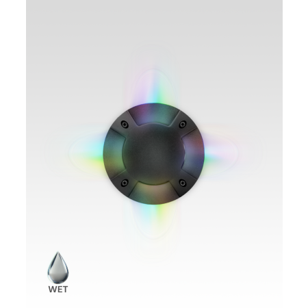 Alcon 9032 Color changing in-ground can light shown in a black finish.